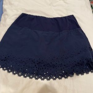 women lucky in love tennis skirt, navy, stars, size L, good condition